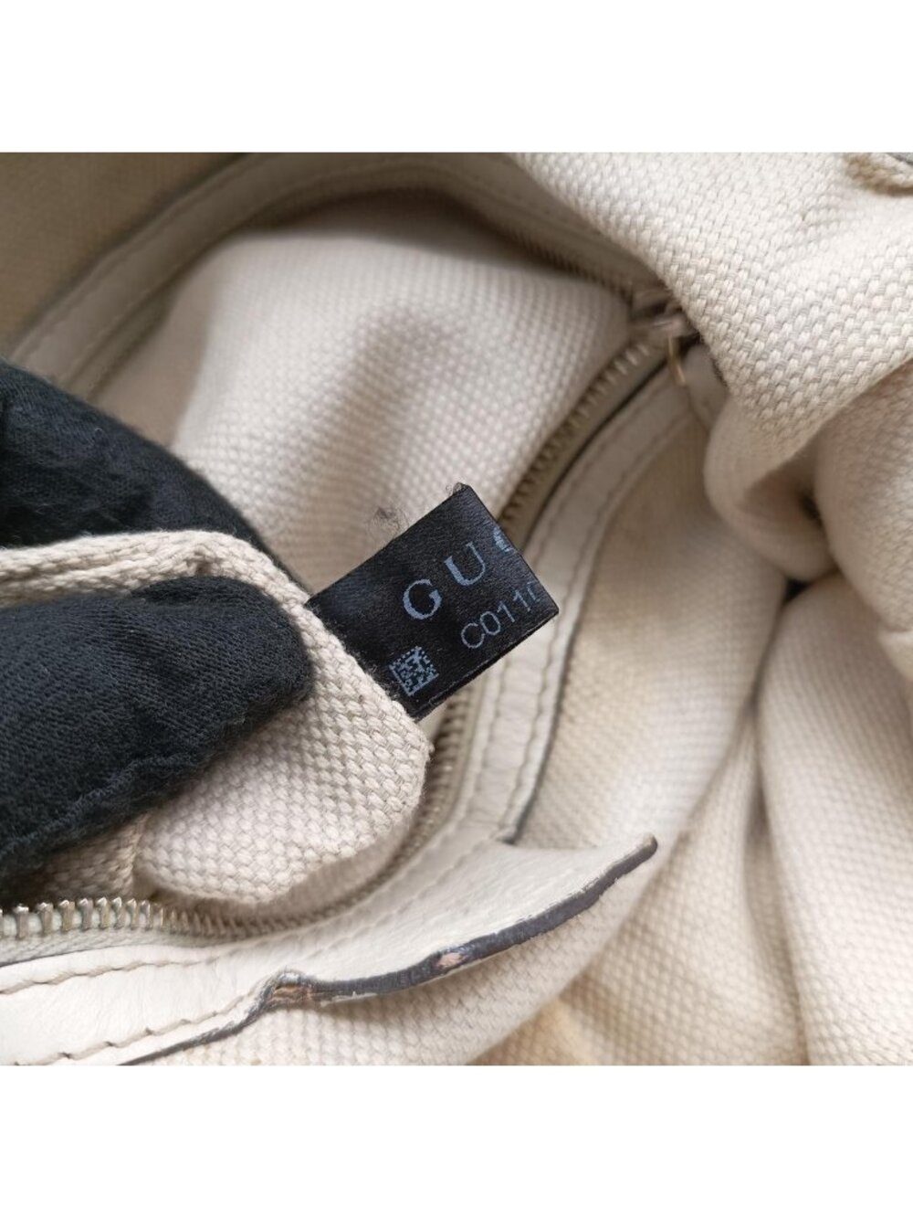 Gucci Bamboo Beige White Canvas Leather - Picture 12 of 16
